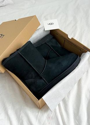Ugg black чоловічі угги натуральна замша натуральне хутро овчина замшеві сапожки уггі уги угі мужские замшевые с мехом зима
