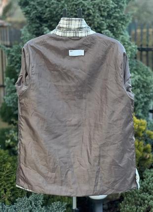 Asos оверсайз шерстяна куртка пальто в сіро-бежеву клітинку s