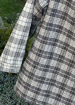 Asos оверсайз шерстяна куртка пальто в сіро-бежеву клітинку s