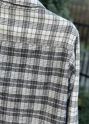 Asos оверсайз шерстяна куртка пальто в сіро-бежеву клітинку s