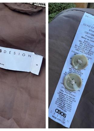 Asos оверсайз шерстяна куртка пальто в сіро-бежеву клітинку s