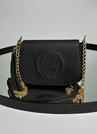Жіноча сумка з зернистої еко шкіри на ланцюжку стильна модель бренда gucci blondie4 фото