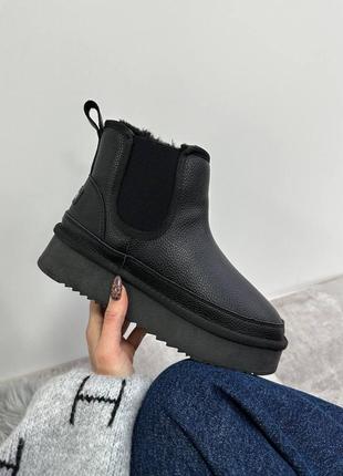 Просто бомбезные угги mini 😍 цвет: черный (кожа)