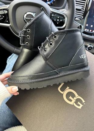 Угги ugg neumel “leather black”9 фото