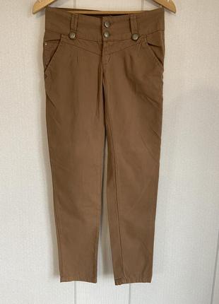 Женские брюки светло коричневые брюки джинсы