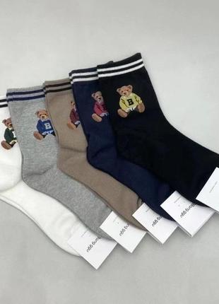 Носки шкарпетки в стилі polo ralph lauren з ведмедиками3 фото