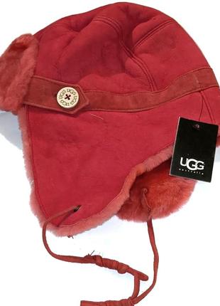 Зимова тепла хутряна дитяча шапка-авіатор ugg оригінал. 4-6 років4 фото