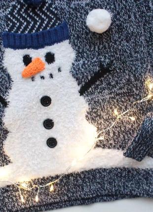 Красивый новогодний свитер со снеговиком rebel 5-6 лет3 фото