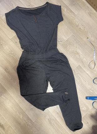 Трикотажний брючний комбінезон  графіт