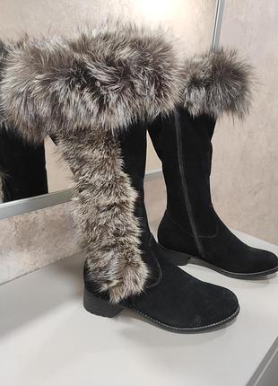 Сапоги женские, чернобурка
