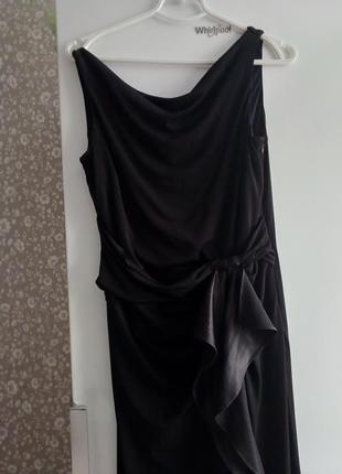 Платье вечернее нарядное коктейльное праздничное с воланами рюшами разрезом на ноге макси длинное в пол4 фото