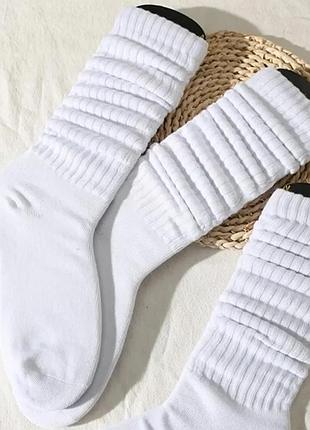 Шкарпетки жіночі високі білі бавовна