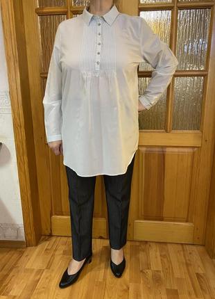 Блуза- рубашка коттон с шелком большого размера jill