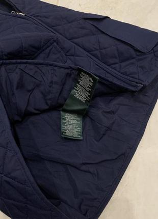 Куртка стеганная polo ralph lauren женская синяя микропуховик7 фото