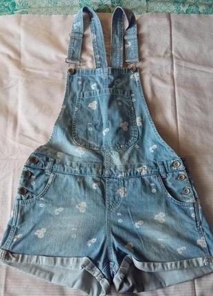 Шорти джинсові з нагрудником