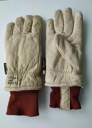 Теплые кожаные перчатки thinsulate