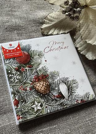 Набір новорічних листівок + конверти ( 8 штук)1 фото