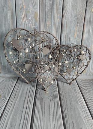 Набір декору металеві скринька-серце