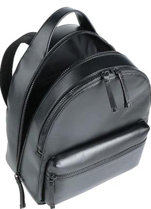 Кожаный рюкзак trussardi мужской цвет черный большой однотонный5 фото