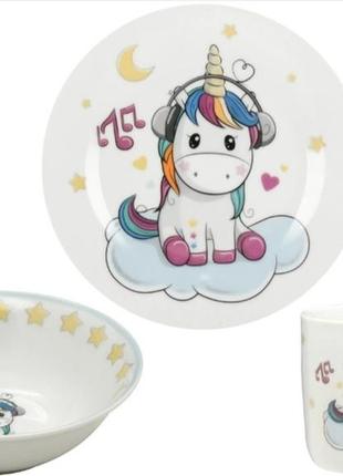 Набор детской посуды limited edition unicorn 3 предмета, акцийе предложение.