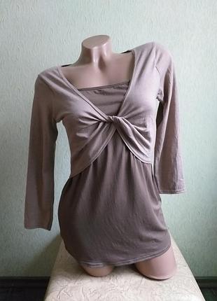 Лонгслив имитация болеро. топ. туника. теплая футболка. капучино, мокко, кофейный.