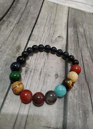 Браслет парад планет. основа авантюрин ночь каира+ассорти натуральных камушек