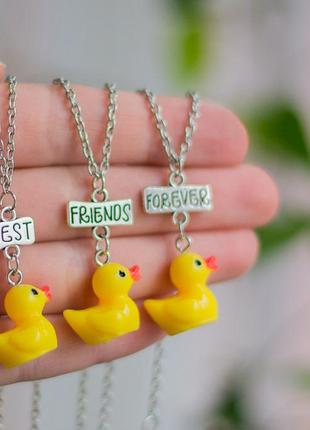 Набір кулонів для трьох друзів "best friends forever. качечки". ціна за набір