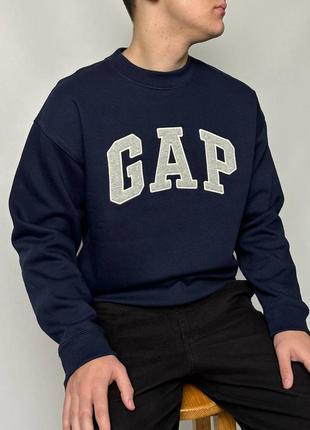 Світшот gap logo sweatshirt «tapestry navy»4 фото