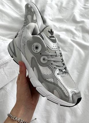 Adidas astir white silver кроссовки