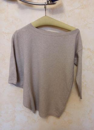 Красивый асимметричный свитерок шерсть ангора benetton, рукав три четверти