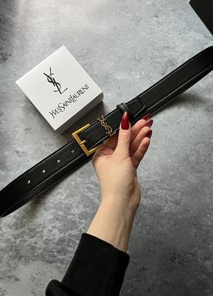 Жіночий чорний ремінь в стилі ysl yves laurent