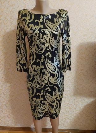 Сукня вечірня, сукня в пайєтки, блискуча сукня, міді сукня, по фігурі р 12( м)