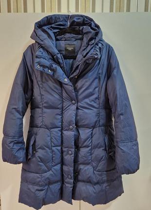 Куртка пуховик weekend maxmara курточка розмір s m темно синього кольору з капюшоном