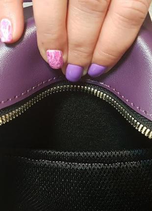 Рюкзак женский натуральная кожа фиолетовый матовый 17153 фото