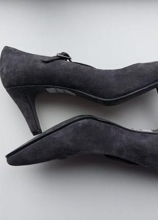Новые женские кожаные туфли roberto santy 39р., серые, замша2 фото