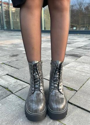Черевики Skechers boots grey ❄️3 фото