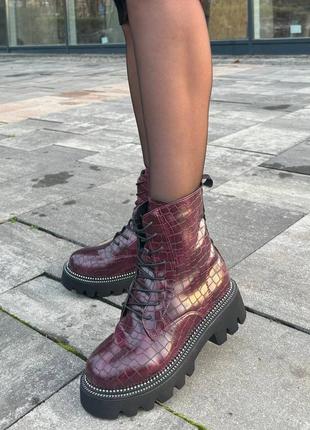 Черевики boots burgundy❄️3 фото