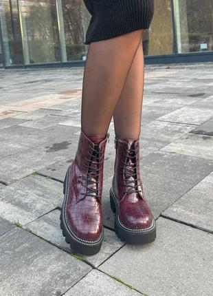 Черевики boots burgundy❄️9 фото
