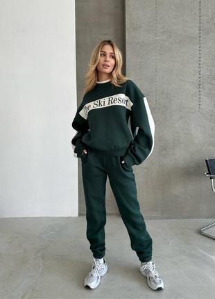 Теплый спортивный прогулочный костюм двойка4 фото