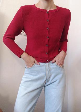 Винтажный кардиган бордовый свитер с пуговицами джемпер пуловер реглан лонгслив кофта винтаж джемпер хлопок свитер5 фото