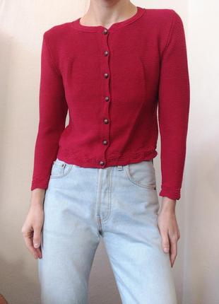Винтажный кардиган бордовый свитер с пуговицами джемпер пуловер реглан лонгслив кофта винтаж джемпер хлопок свитер3 фото