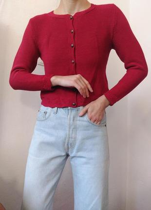 Винтажный кардиган бордовый свитер с пуговицами джемпер пуловер реглан лонгслив кофта винтаж джемпер хлопок свитер8 фото