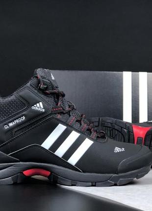 Мужские зимние высокие кроссовки adidas climaproof черные3 фото
