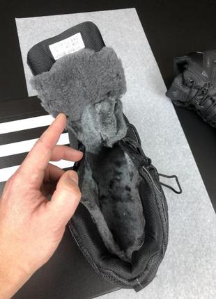 Мужские зимние высокие кроссовки adidas climaproof черные9 фото