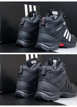Мужские зимние высокие кроссовки adidas climaproof черные10 фото