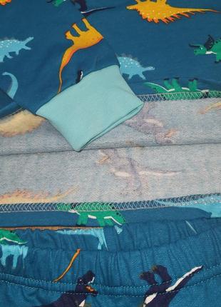 Дуже гарна тепла байкова піжама з динозаврами, нова піжама з начосом діно4 фото
