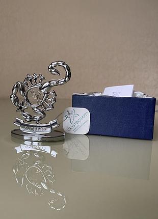 Crystocraft zodiac crystal swarovski, статуэтка знака задиака скорпиона в цвете серебра, кристаллы сваровские original5 фото