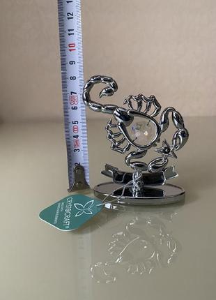 Crystocraft zodiac crystal swarovski, статуэтка знака задиака скорпиона в цвете серебра, кристаллы сваровские original8 фото