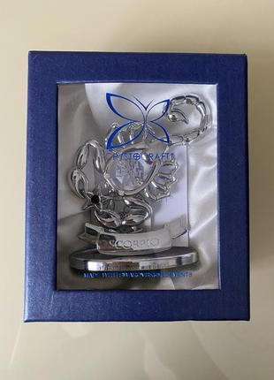 Crystocraft zodiac crystal swarovski, статуэтка знака задиака скорпиона в цвете серебра, кристаллы сваровские original2 фото