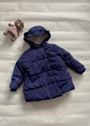 Куртка зимняя теплая с капюшоном mothercare 9-12m.